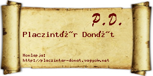 Placzintár Donát névjegykártya